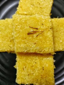 Read more about the article Desiccated Coconut Kesar Burfi