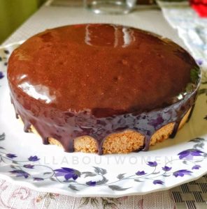 Almond Cake with Choco Honey Glaze