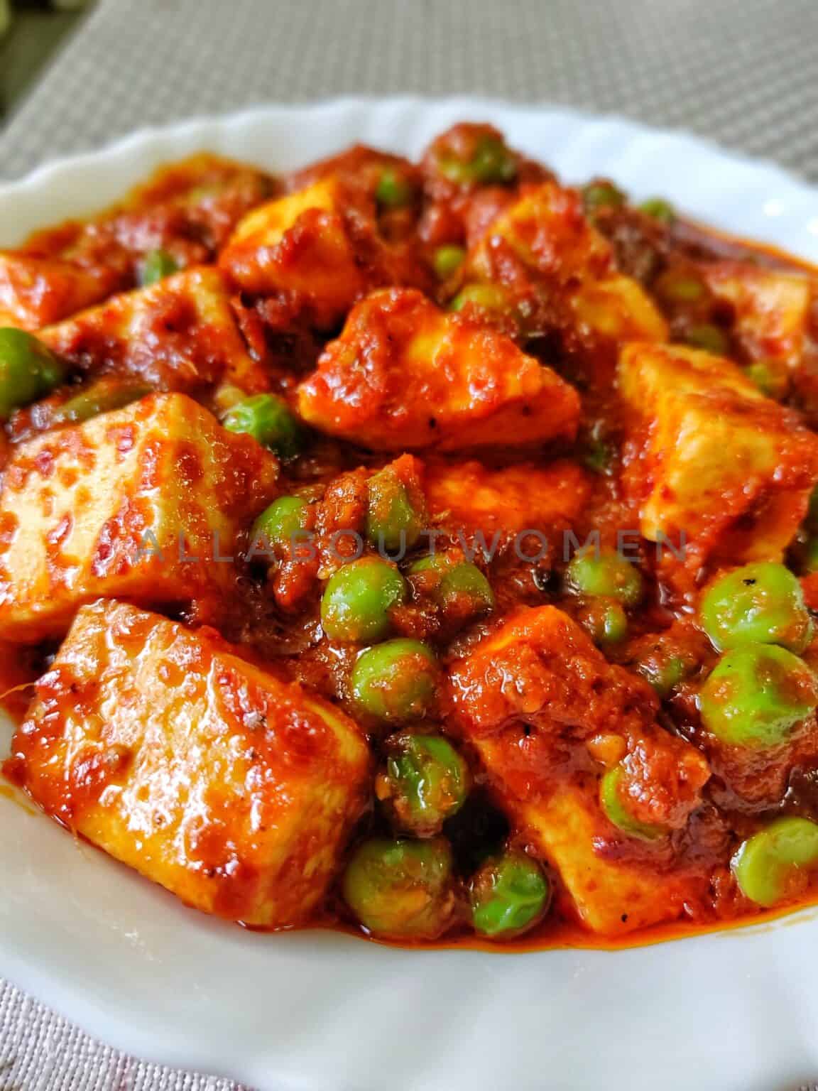 Matar Paneer/Cottage cheese and Green peas curry SpicenSweet