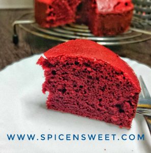 Eggless Red velvet cake using condensed milk