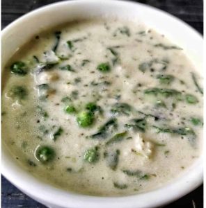 Methi Matar Malai/Fenugreek and green peas curry